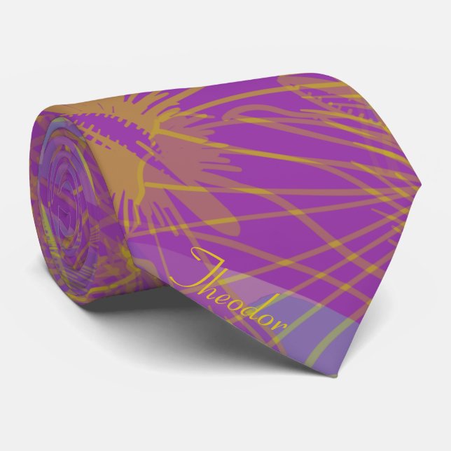 Chic Guld Butterfly Aqua Violet Background Slips (Rullad)