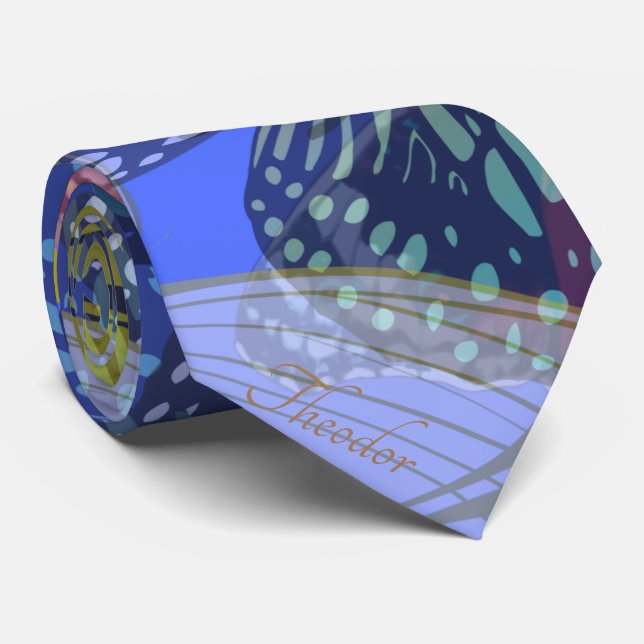 Chic Guld Butterfly Bleu Gult Mönster Slips (Rullad)