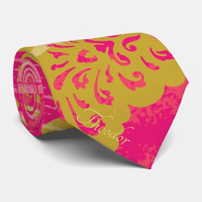 Chic Guld Butterfly Fuchsia-bakgrund Slips (Rullad)