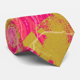 Chic Guld Butterfly Fuchsia Mönster Slips