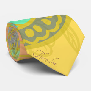 Chic Guld Butterfly Gult Orange Bakgrund för Slips