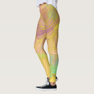 Chic Guld Butterfly Gult Orange Leggings