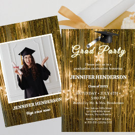 Chic Guld Calligraphy Studentfest 2025 Inbjudningar