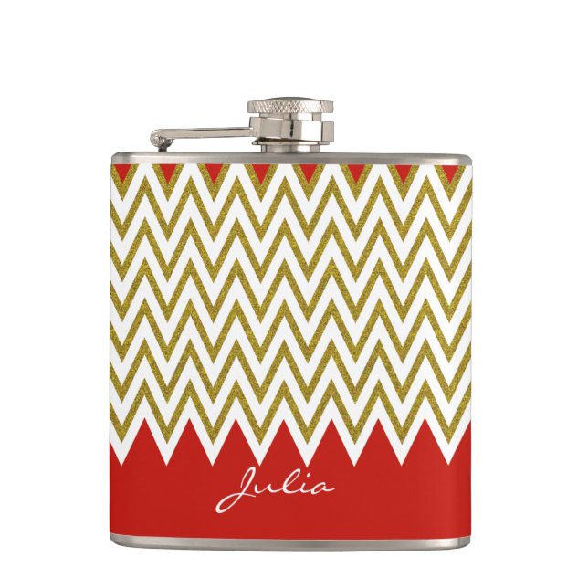 Chic Guld Chevron-Anpassningsbar Fickplunta (Framsidan)
