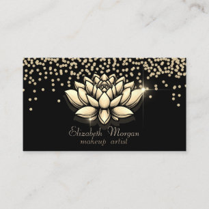 Chic guld diamanter Lotus Svart Visitkort