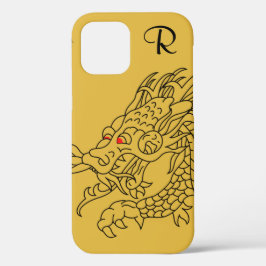 Chic Guld Dragon Monogram Fodral-Mate iphone case