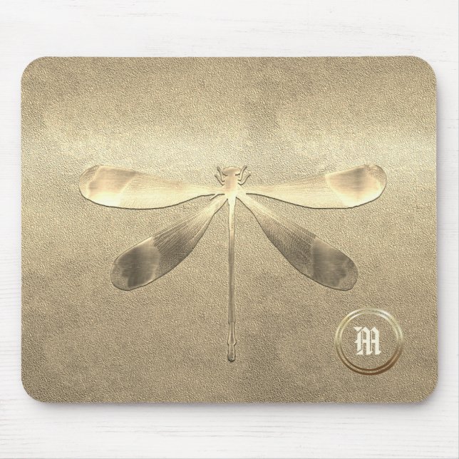 Chic Guld Dragonfly Monogrammed Musmatta (Framsidan)