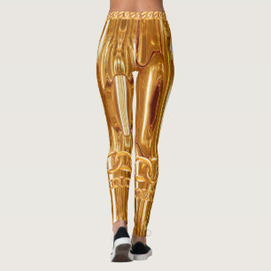 Chic Guld Driver Elegant för hennes Anpassningsbar Leggings