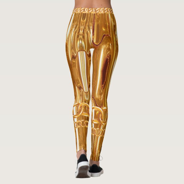 Chic Guld Driver Elegant för hennes Anpassningsbar Leggings (Baksida)