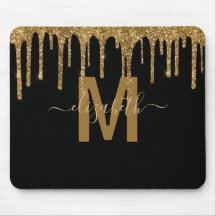 Chic Guld-drivning Glitter Monogram Namn