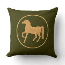 Chic Guld-effekt Häst på Mörk Mossy Grönt