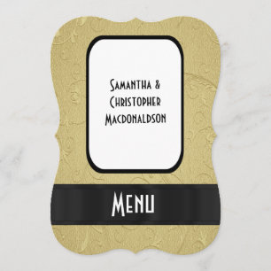 Chic guld elegant, formell bröllop-meny meny