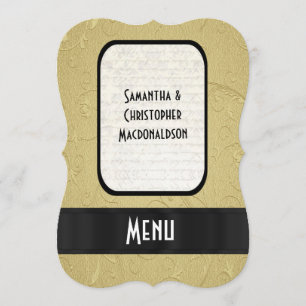 Chic guld elegant, formell bröllop-meny meny