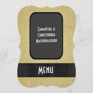 Chic guld elegant, formell bröllop-meny meny