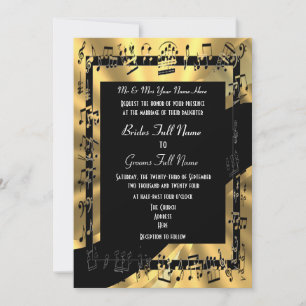 Chic guld elegant formella bröllop inbjudningar