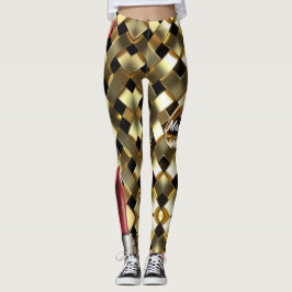 Chic Guld Elegant Läppar Girly 2022-dagars Anpassn Leggings