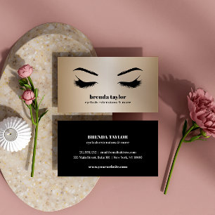 Chic Guld Eyelash Brow pub professionell Visitkort