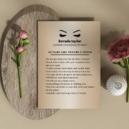 Chic Guld Eyelash Browbar Aftercare Instructions Visitkort
