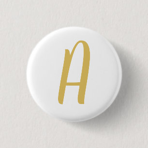Chic Guld Färg Monogram Professionell Calligraphy Knapp