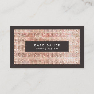 Chic Guld Faux Sequin Beauty Salon Visitkort