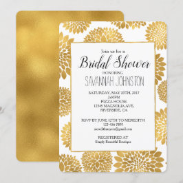 Chic Guld Flowers möhippa Inbjudningar