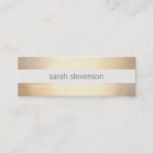 Chic Guld Foil look Stripe Modern Minimalist Mini Visitkort