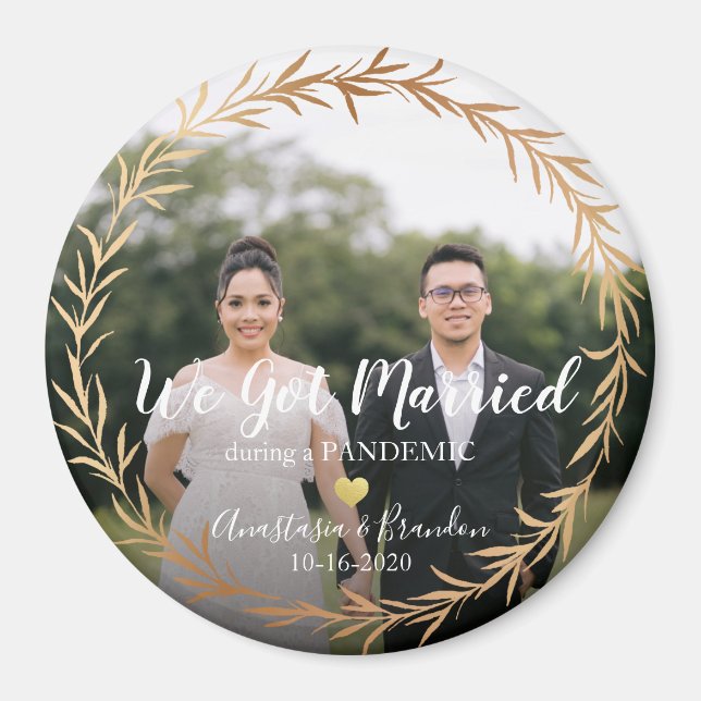 Chic Guld foto gift under pandemikeepsaké Magnet (Framsidan)