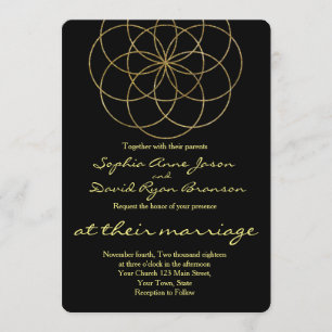 Chic Guld Frö av Life Helig Geometry Bröllop Inbjudningar