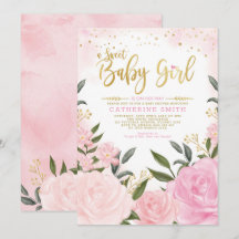 Chic  Guld Garden Blommigt Ro Baby Shower