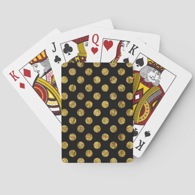 Chic guld- Glam och svart pricker Casinokort (Baksidan)