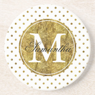 Chic guld- Glam pricker monogramen Underlägg