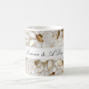 Chic Guld Glam White Lotus Flowers Bröllop Kaffemugg