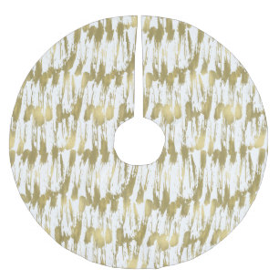 Chic guld- Glamabstrakt Julgransmatta Borstad Polyester