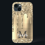 Chic Guld Glitter Driver Monogram Rosa Metall<br><div class="desc">Elegant, modern, giftig guld glitter droppar i namn i guld metall i anpassningsbar, och monogrammad personlig. Den här designen har gult guld glitter gnistra droppar på guld borstad metall med anpassningsbar personlig som första och första namn-textmall. Perfekt feminin gåva till flickor och kvinnor som kärlek söt trendig glam sak. Kontakta...</div>
