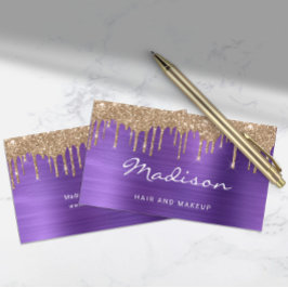 Chic Guld Glitter Drives Stylist Visitkort