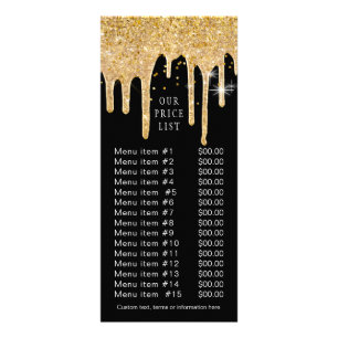 Chic Guld Glitter-drivrutiner - svart visitkort Reklamkort