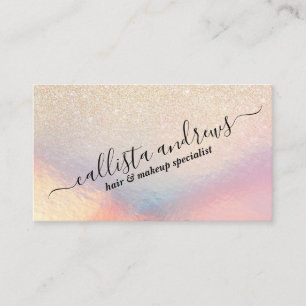 Chic Guld Glitter Iridescent Holografisk övertonin Visitkort