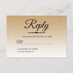 Chic guld glitter ombre Sweet 16 OSA Inbjudningar