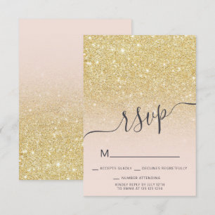 Chic guld glitter OSA rosa Sverige 16 Inbjudningar