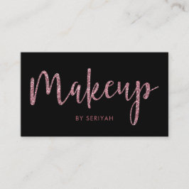 Chic Guld Glitter på Black Makeup Artist Visitkort