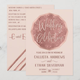 Chic Guld Glitter polygon Geo Bröllop Inbjudningar