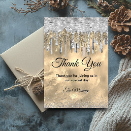 Chic guld glitter, silver, tack kort