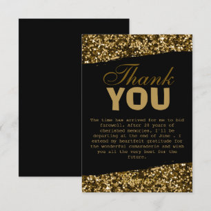 Chic Guld Glitter Sparkles Pension Party 2025 Tack Kort