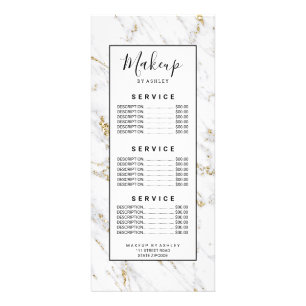 Chic guld glitter, vit marmor elegant mönster reklamkort