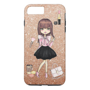 chic guld-glittrad plannerflicka iphone case