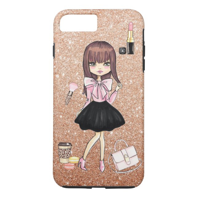 chic guld-glittrad plannerflicka iphone case Case-Mate iPhone skal (Baksida)