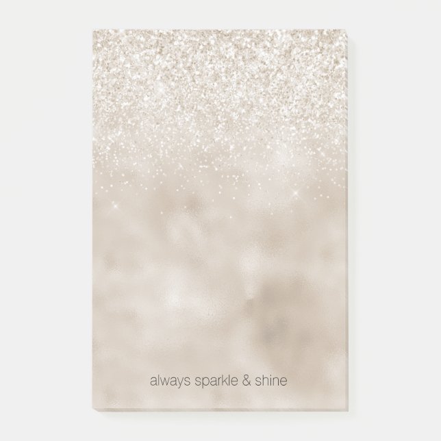 Chic Guld Glitz Glitter Post-it Block (Framsida)