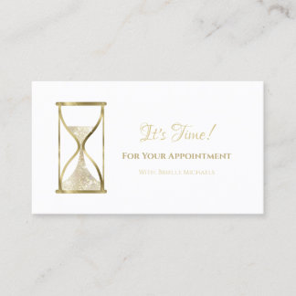 Chic Guld Glitz Hourglass Beauty Salon Möte Tidsbeställning Kort