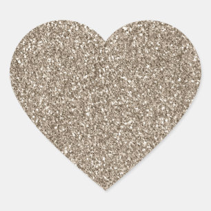 Chic Guld Glitzy Glam Gnistra Glitter Hjärtformat Klistermärke