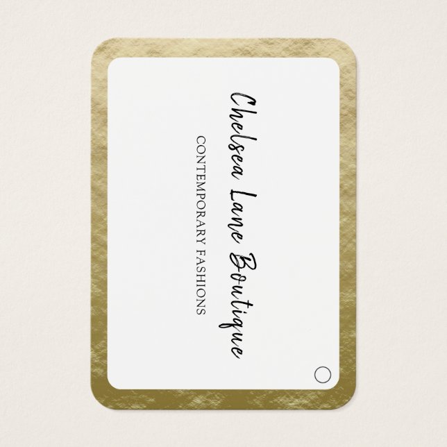 Chic Guld Gräns Boutique Hanging Pris Märkre Visitkort (Framsidan)